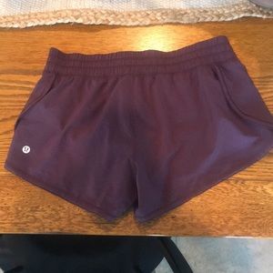 Plum lulu lemon running shorts